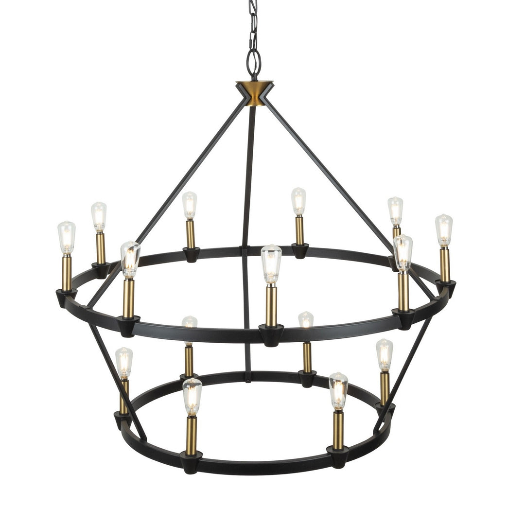Artcraft Canada - AC11985BB - 15 Light Chandelier - Notting Hill - Black and Brushed Brass
