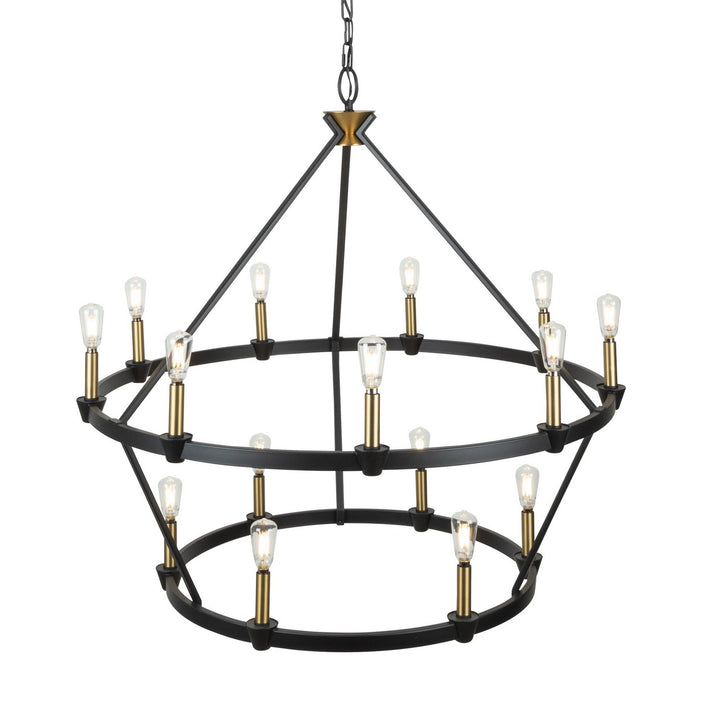 Artcraft Canada - AC11985BB - 15 Light Chandelier - Notting Hill - Black and Brushed Brass
