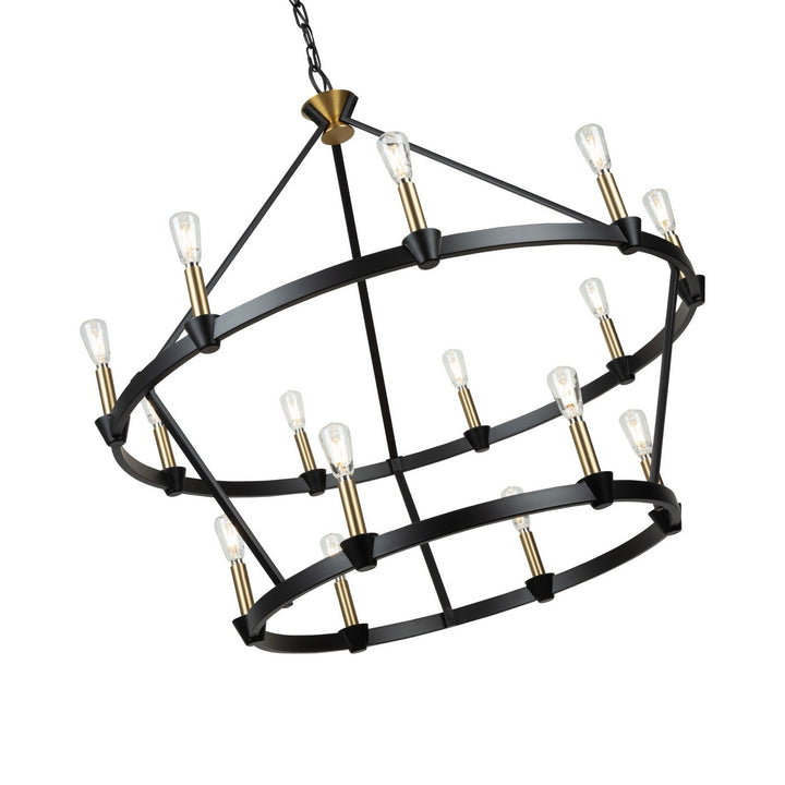 Artcraft Canada - AC11985BB - 15 Light Chandelier - Notting Hill - Black and Brushed Brass