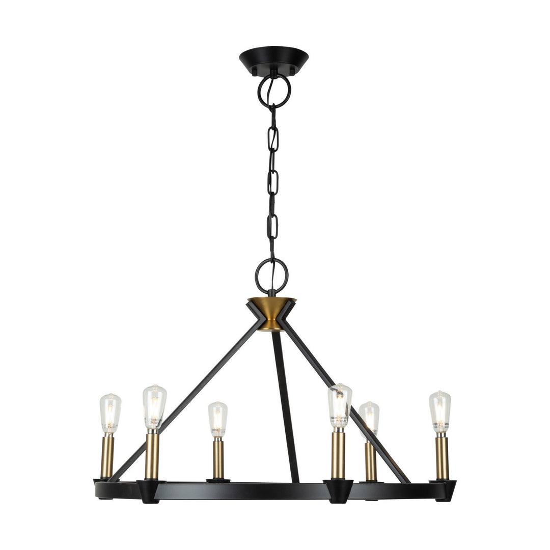 Artcraft Canada - AC11986BB - Six Light Chandelier - Notting Hill - Black and Brushed Brass