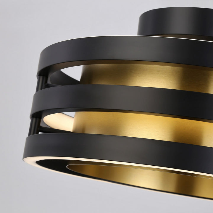 Artcraft Canada - AC6752BB - LED Semi-Flush Mount - Toledo - Black and Brushed Brass