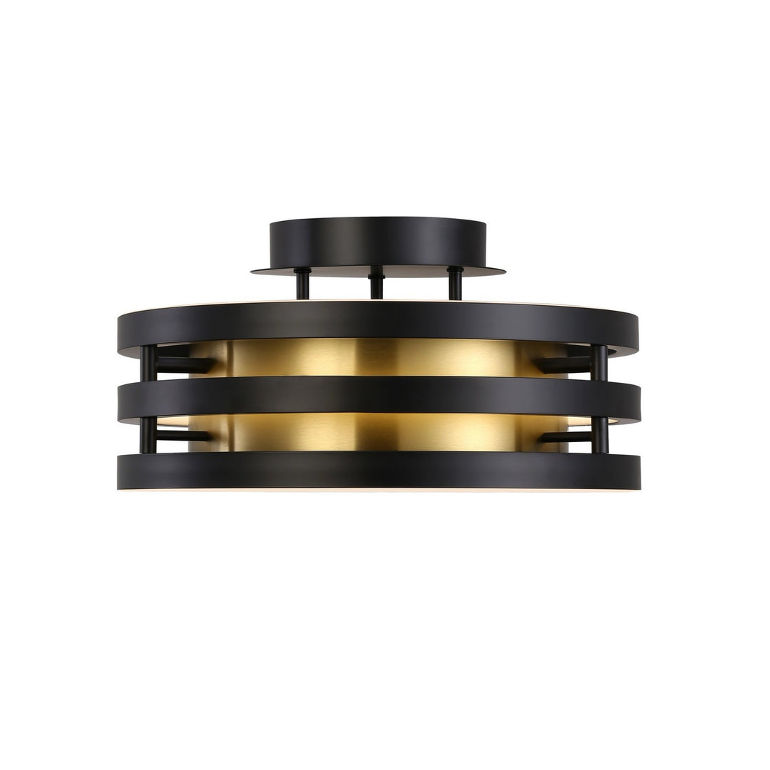 Artcraft Canada - AC6752BB - LED Semi-Flush Mount - Toledo - Black and Brushed Brass