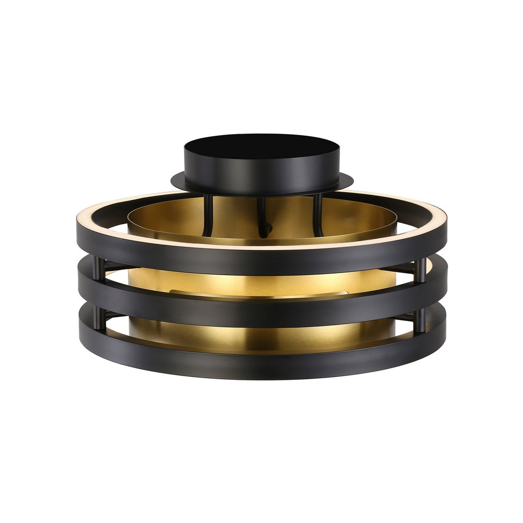 Artcraft Canada - AC6752BB - LED Semi-Flush Mount - Toledo - Black and Brushed Brass