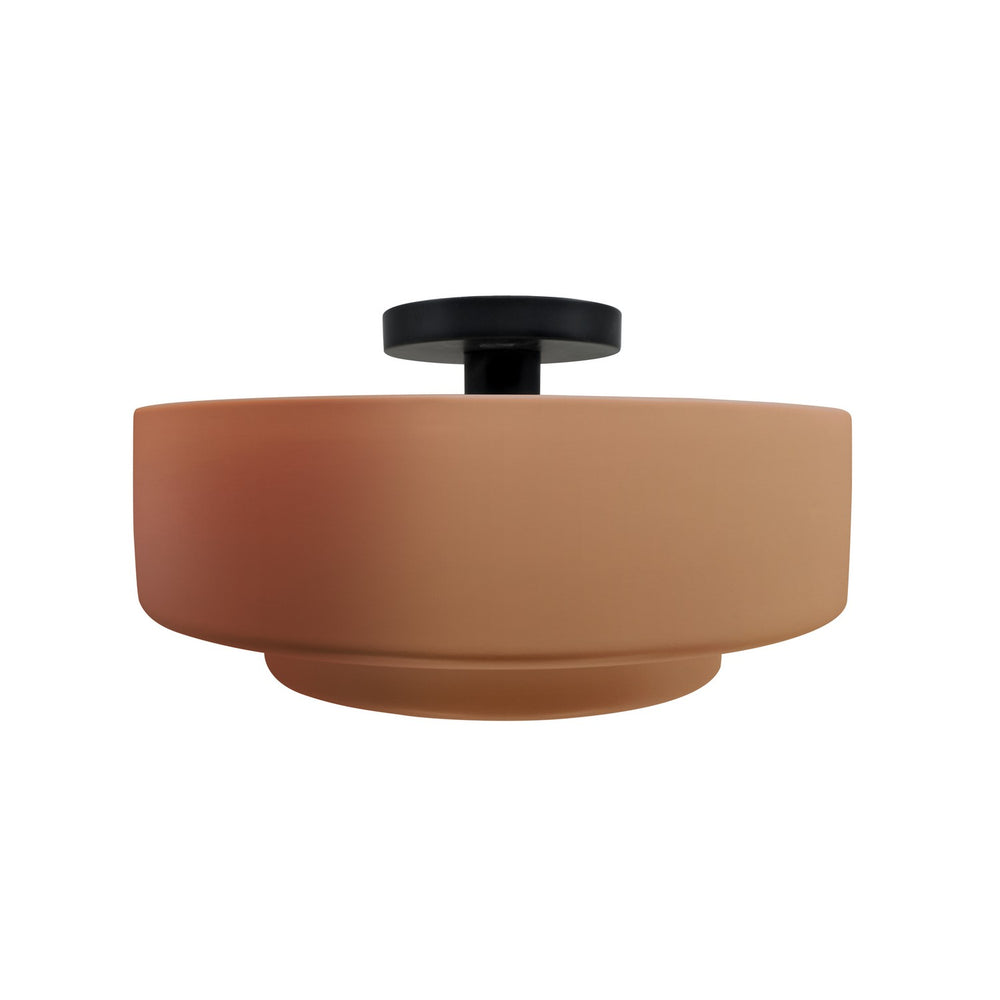 Justice Designs - CER-6363-ADOB-MBLK - One Light Semi-Flush Mount - Radiance - Adobe