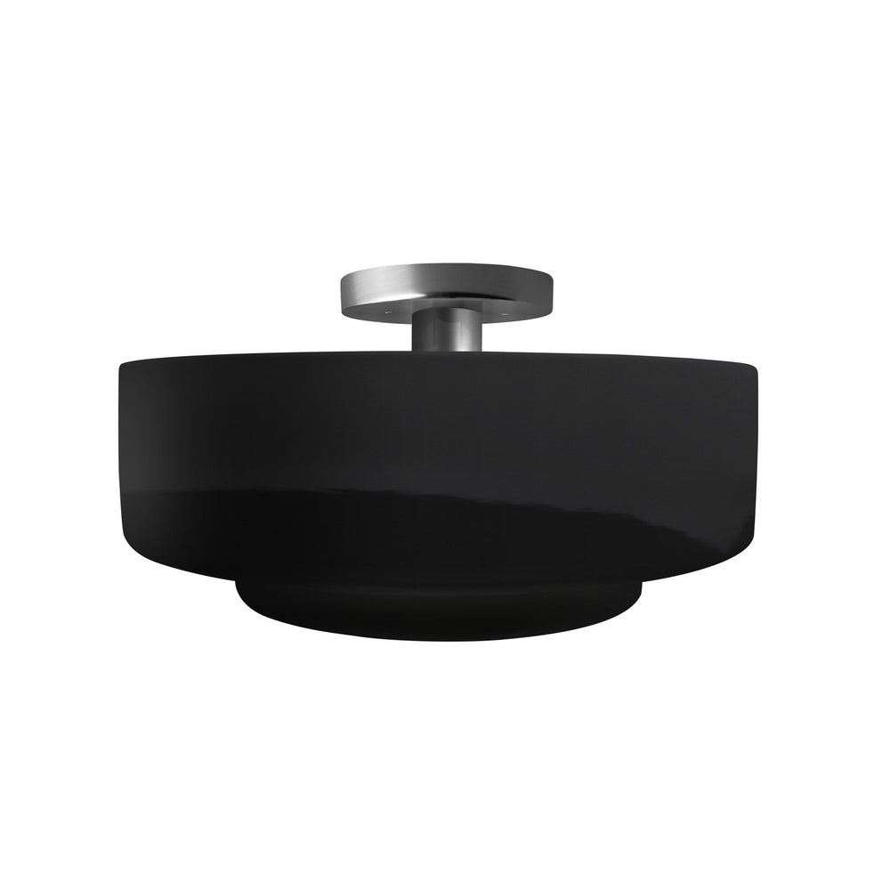 Justice Designs - CER-6363-BKMT-NCKL - One Light Semi-Flush Mount - Radiance - Gloss Black w/ Matte White