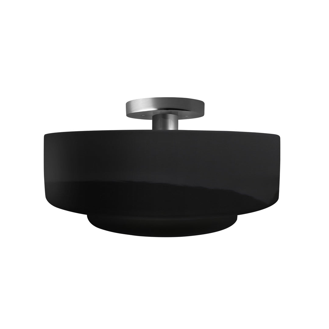 Justice Designs - CER-6363-BKMT-NCKL - One Light Semi-Flush Mount - Radiance - Gloss Black w/ Matte White