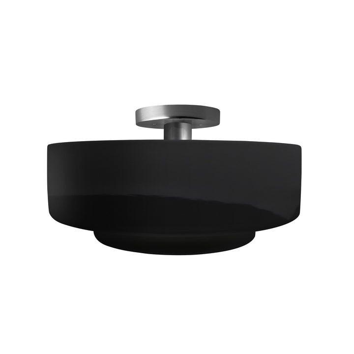 Justice Designs - CER-6363-BKMT-NCKL - One Light Semi-Flush Mount - Radiance - Gloss Black w/ Matte White