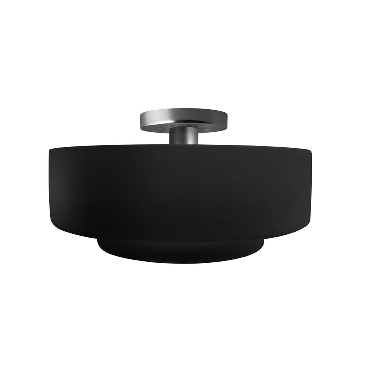 Justice Designs - CER-6363-CBGD-NCKL - One Light Semi-Flush Mount - Radiance - Carbon Matte Black w/ Champagne Gold