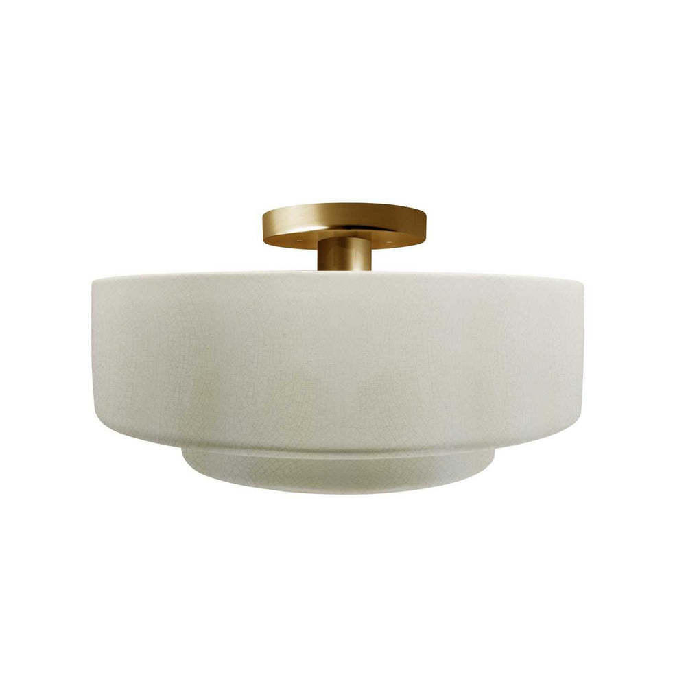 Radiance One Light Semi-Flush Mount in White Crackle Justice Designs
