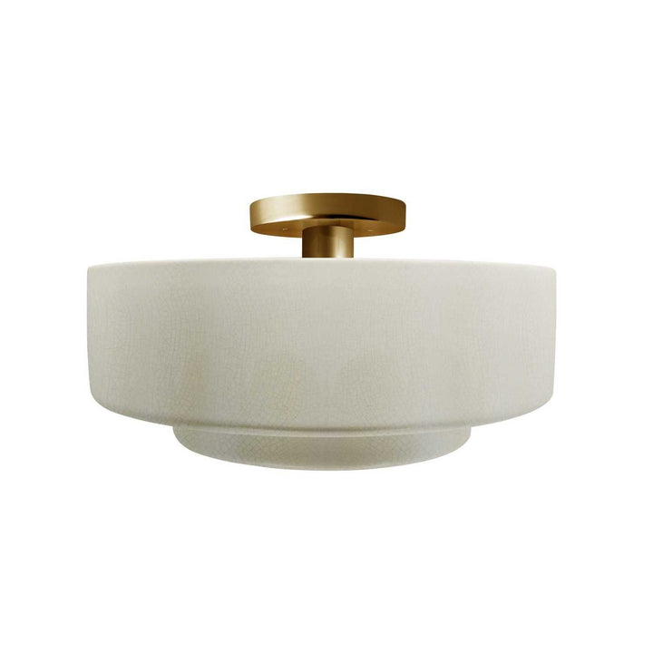 Radiance One Light Semi-Flush Mount in White Crackle Justice Designs