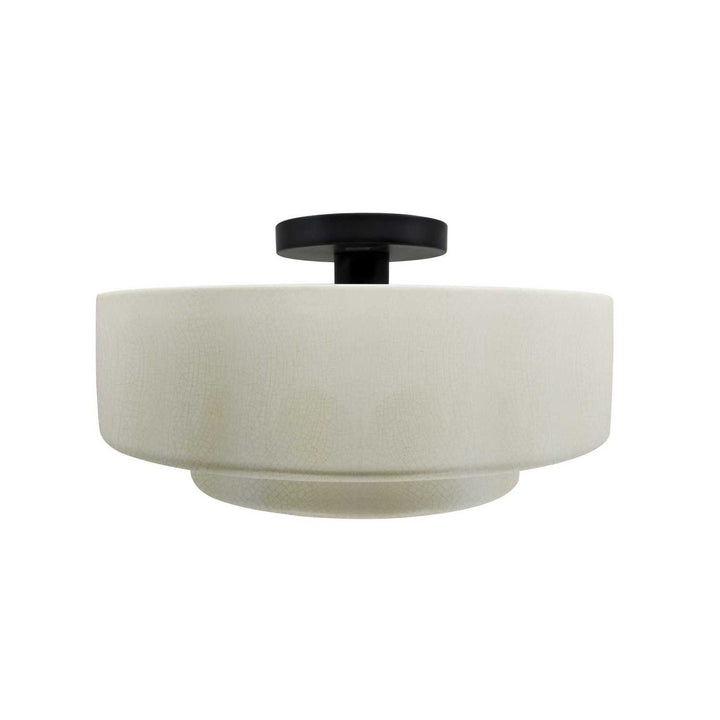 Radiance One Light Semi-Flush Mount in White Crackle Justice Designs