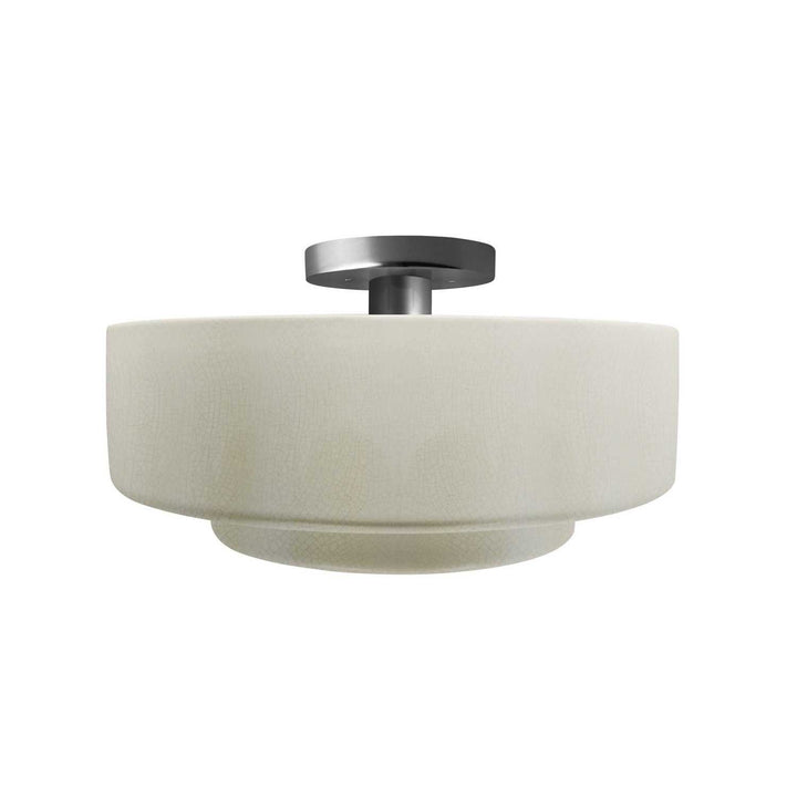 Radiance One Light Semi-Flush Mount in White Crackle Justice Designs