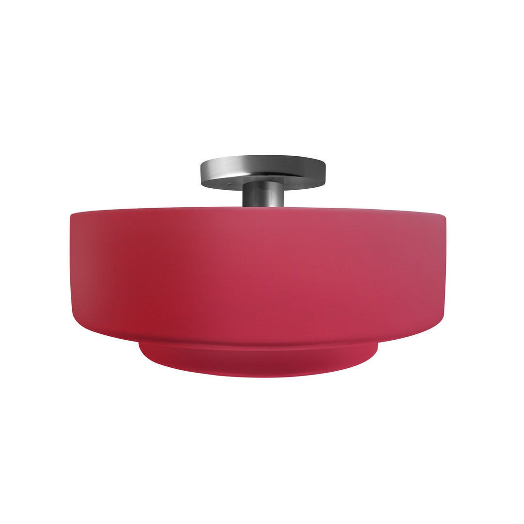 Justice Designs - CER-6363-CRSE-NCKL - One Light Semi-Flush Mount - Radiance - Cerise