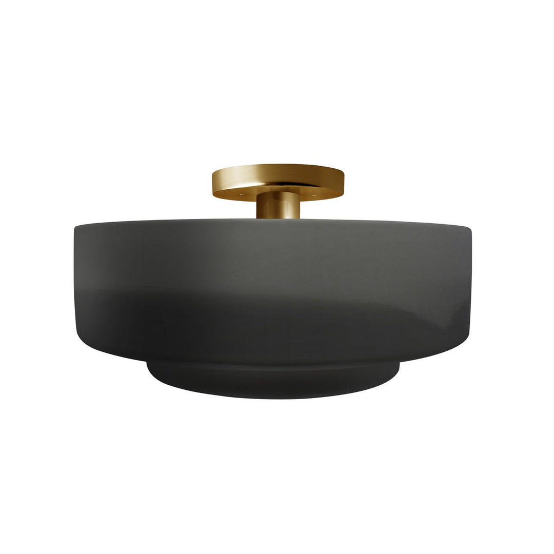 Justice Designs - CER-6363-GRY-BRSS - One Light Semi-Flush Mount - Radiance - Gloss Grey