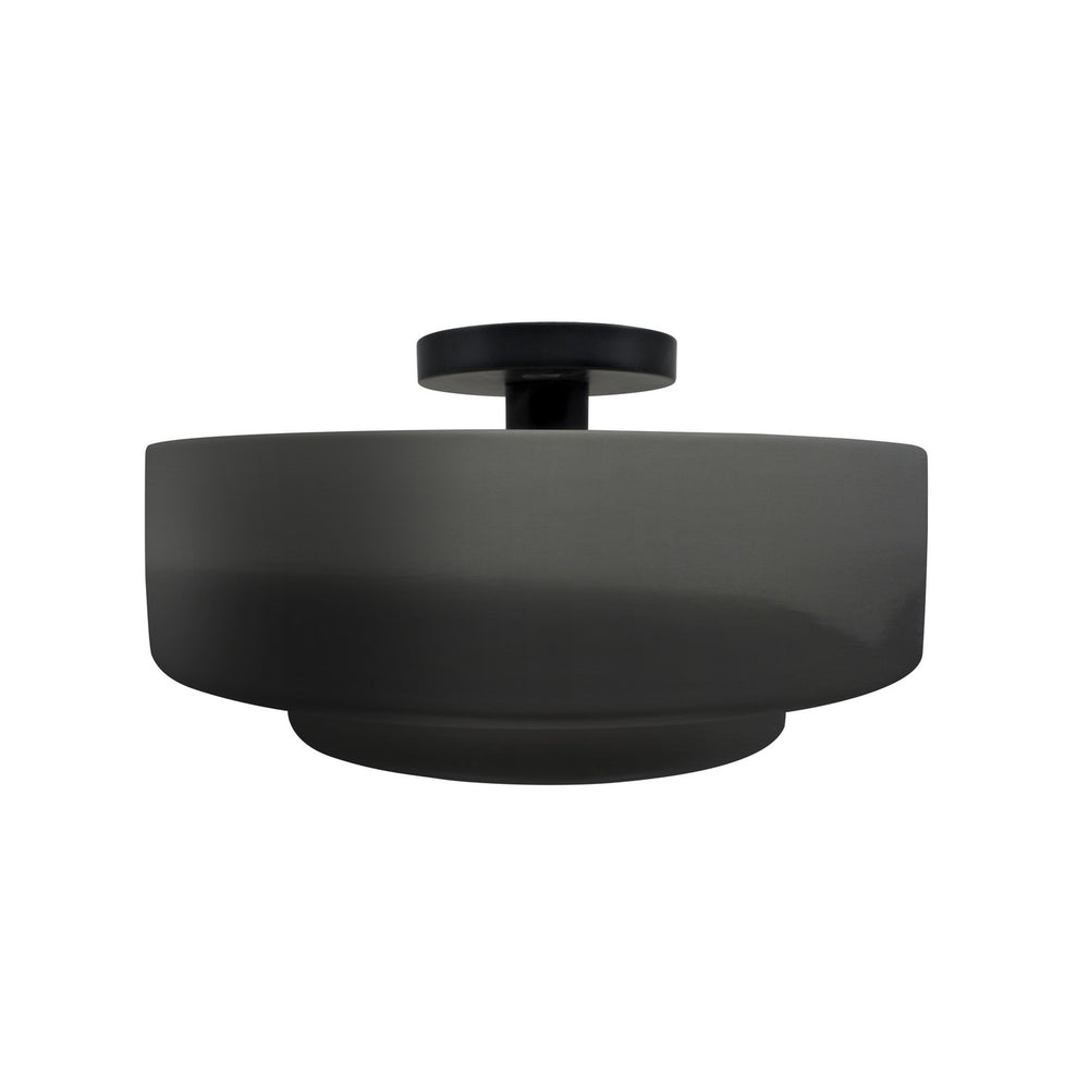 Justice Designs - CER-6363-GRY-MBLK - One Light Semi-Flush Mount - Radiance - Gloss Grey