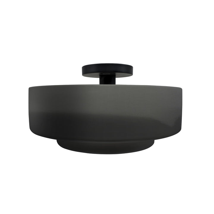Justice Designs - CER-6363-GRY-MBLK - One Light Semi-Flush Mount - Radiance - Gloss Grey