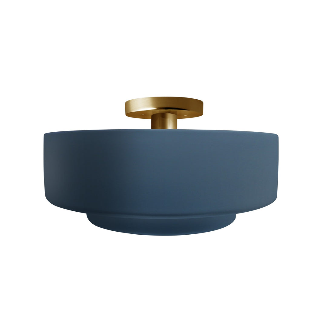 Justice Designs - CER-6363-MDMT-BRSS - One Light Semi-Flush Mount - Radiance - Midnight Sky w/ Matte White