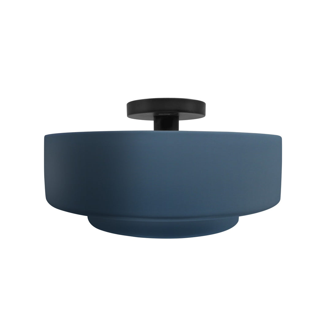 Justice Designs - CER-6363-MDMT-MBLK - One Light Semi-Flush Mount - Radiance - Midnight Sky w/ Matte White