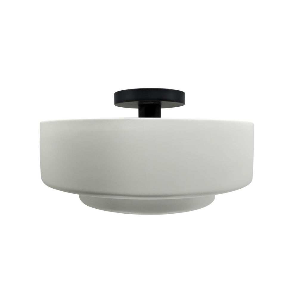 Justice Designs - CER-6363-MTGD-MBLK - One Light Semi-Flush Mount - Radiance - Matte White w/ Champagne Gold