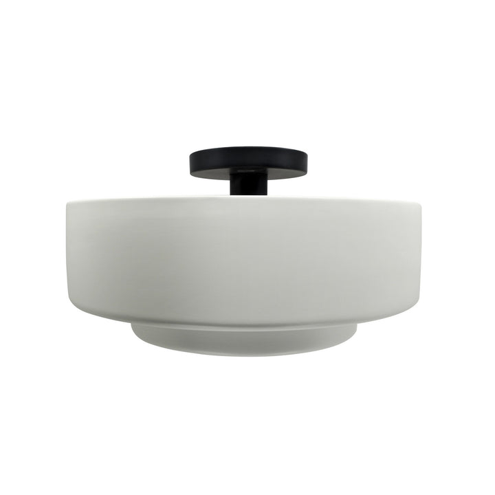 Justice Designs - CER-6363-MTGD-MBLK - One Light Semi-Flush Mount - Radiance - Matte White w/ Champagne Gold