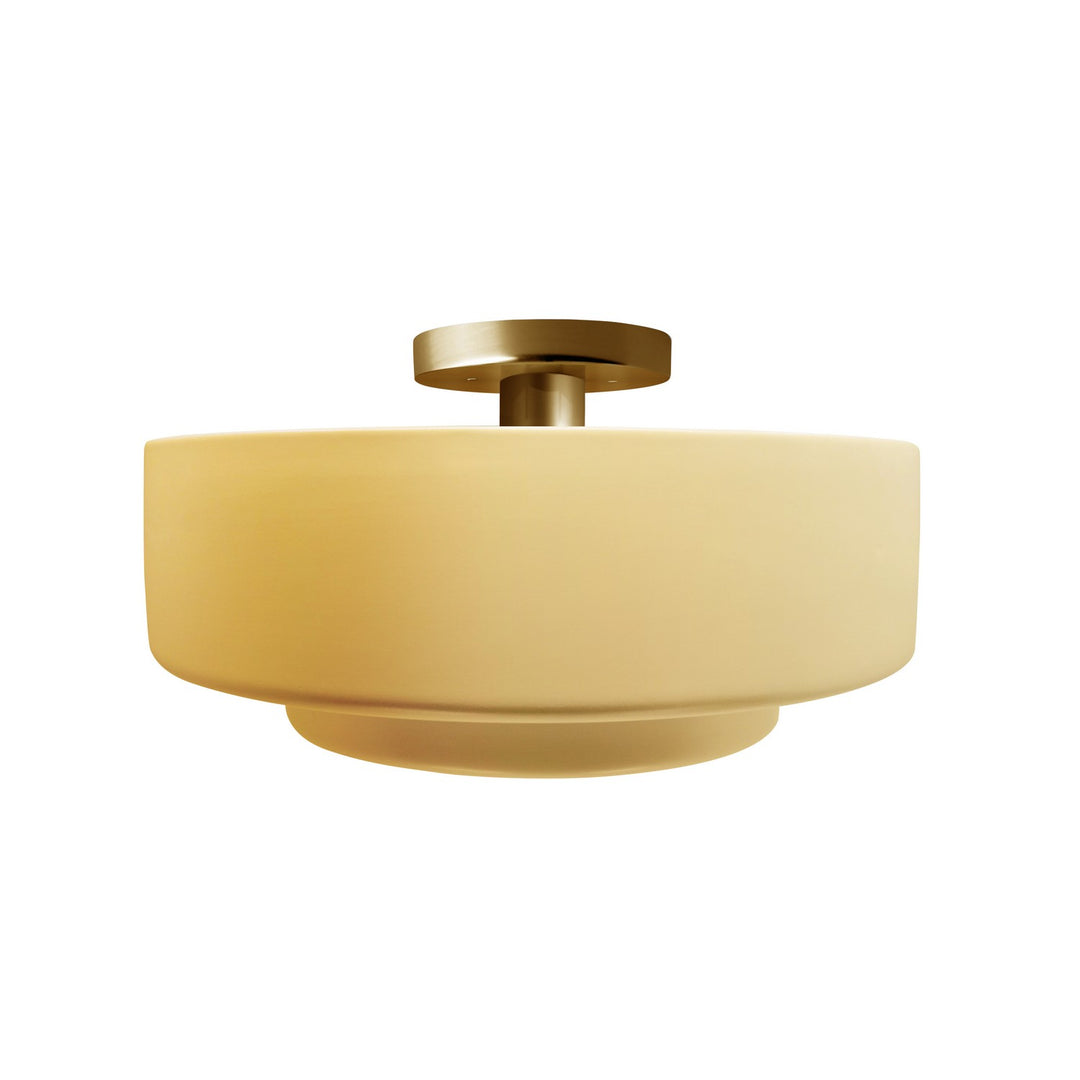Justice Designs - CER-6363-MYLW-BRSS - One Light Semi-Flush Mount - Radiance - Muted Yellow