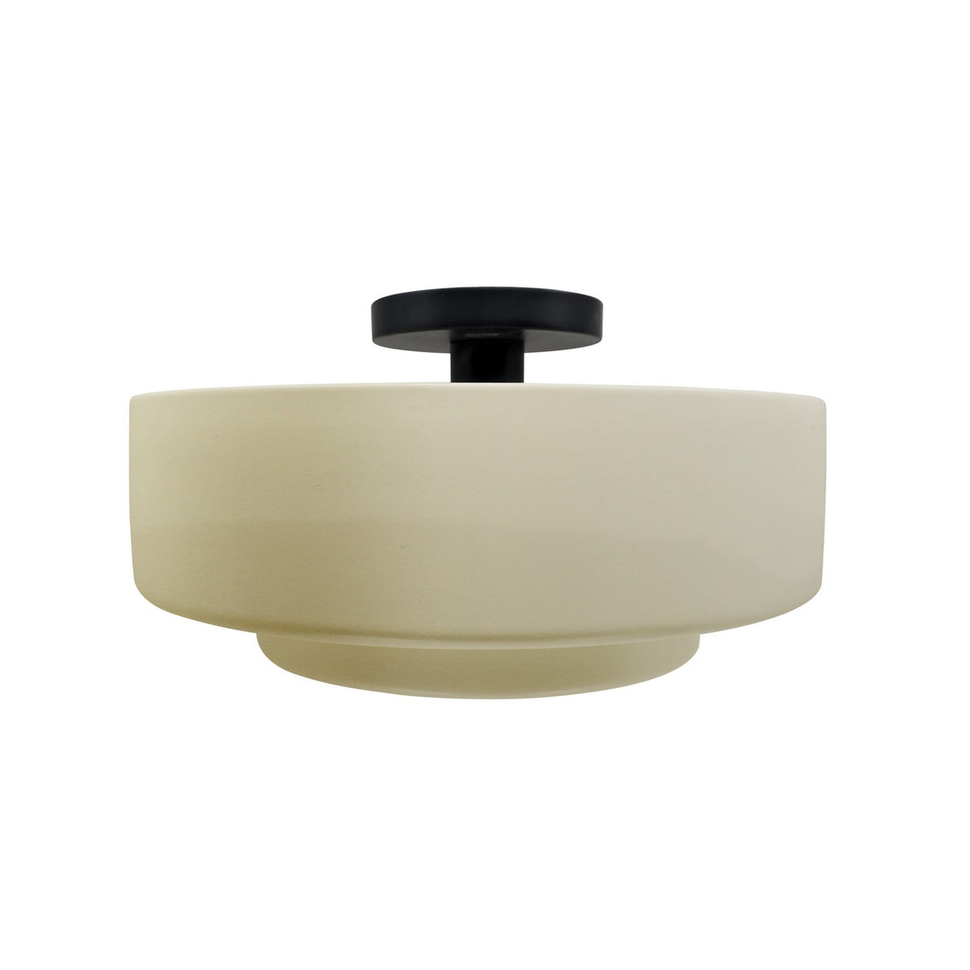 Justice Designs - CER-6363-VAN-MBLK - One Light Semi-Flush Mount - Radiance - Vanilla (Gloss)