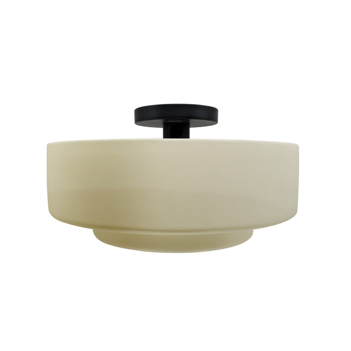 Justice Designs - CER-6363-VAN-MBLK - One Light Semi-Flush Mount - Radiance - Vanilla (Gloss)