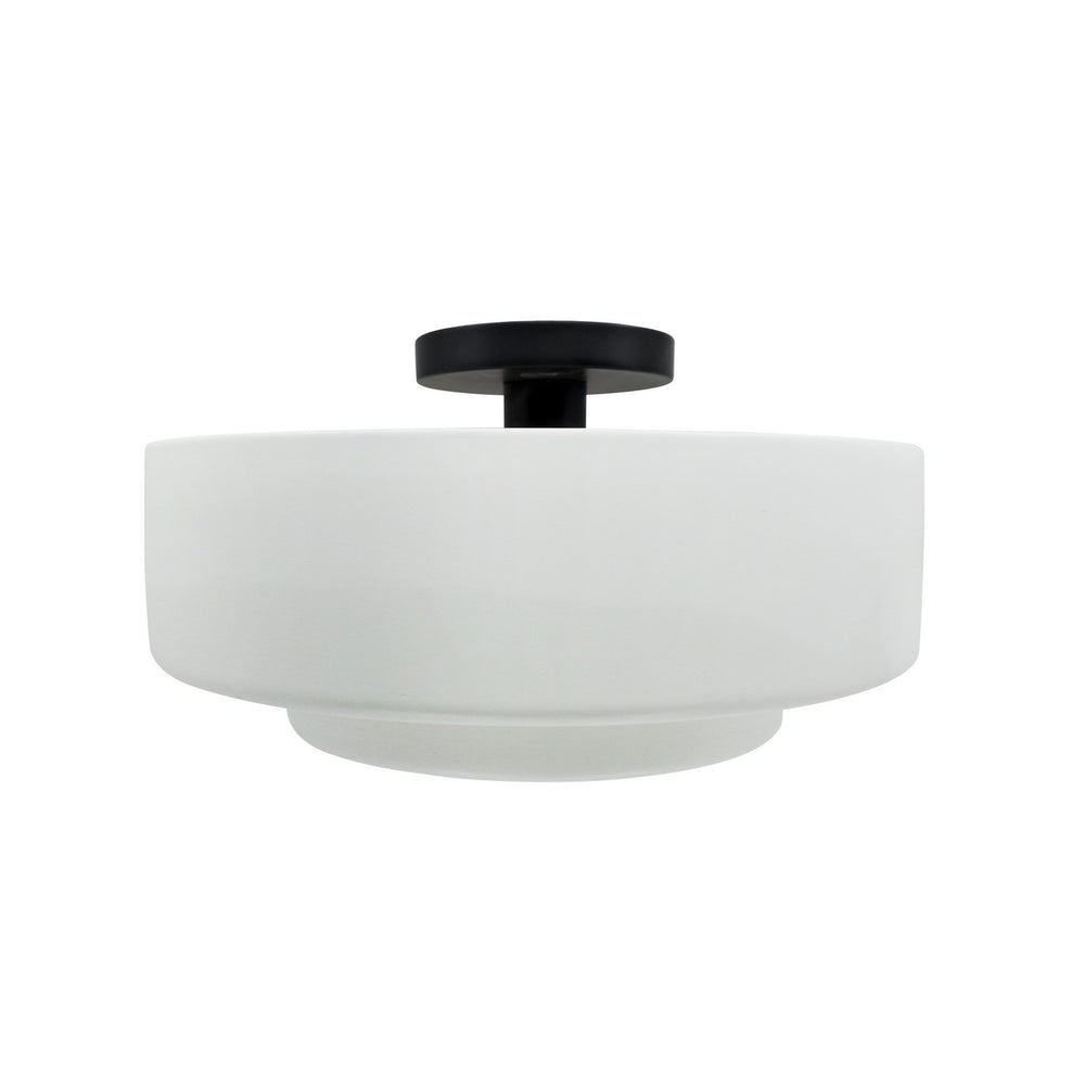Justice Designs - CER-6363-WHT-MBLK - One Light Semi-Flush Mount - Radiance - Gloss White