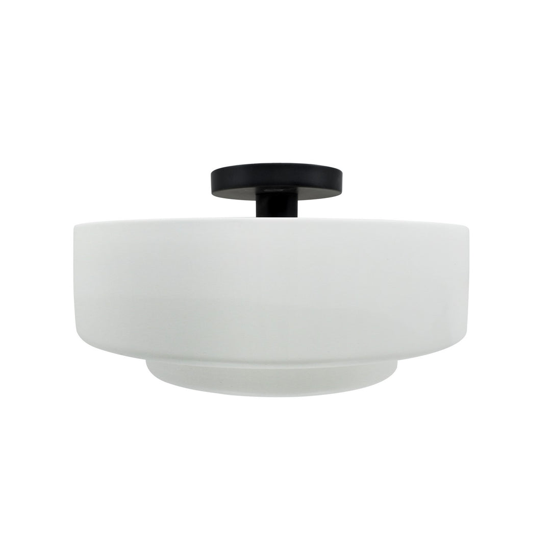 Justice Designs - CER-6363-WHT-MBLK - One Light Semi-Flush Mount - Radiance - Gloss White