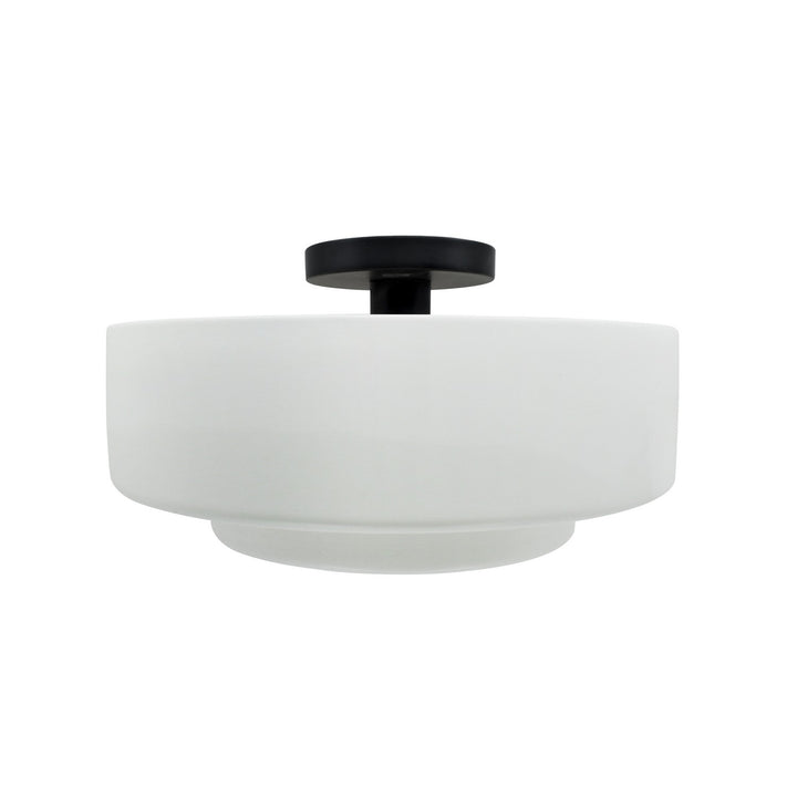 Justice Designs - CER-6363-WHT-MBLK - One Light Semi-Flush Mount - Radiance - Gloss White