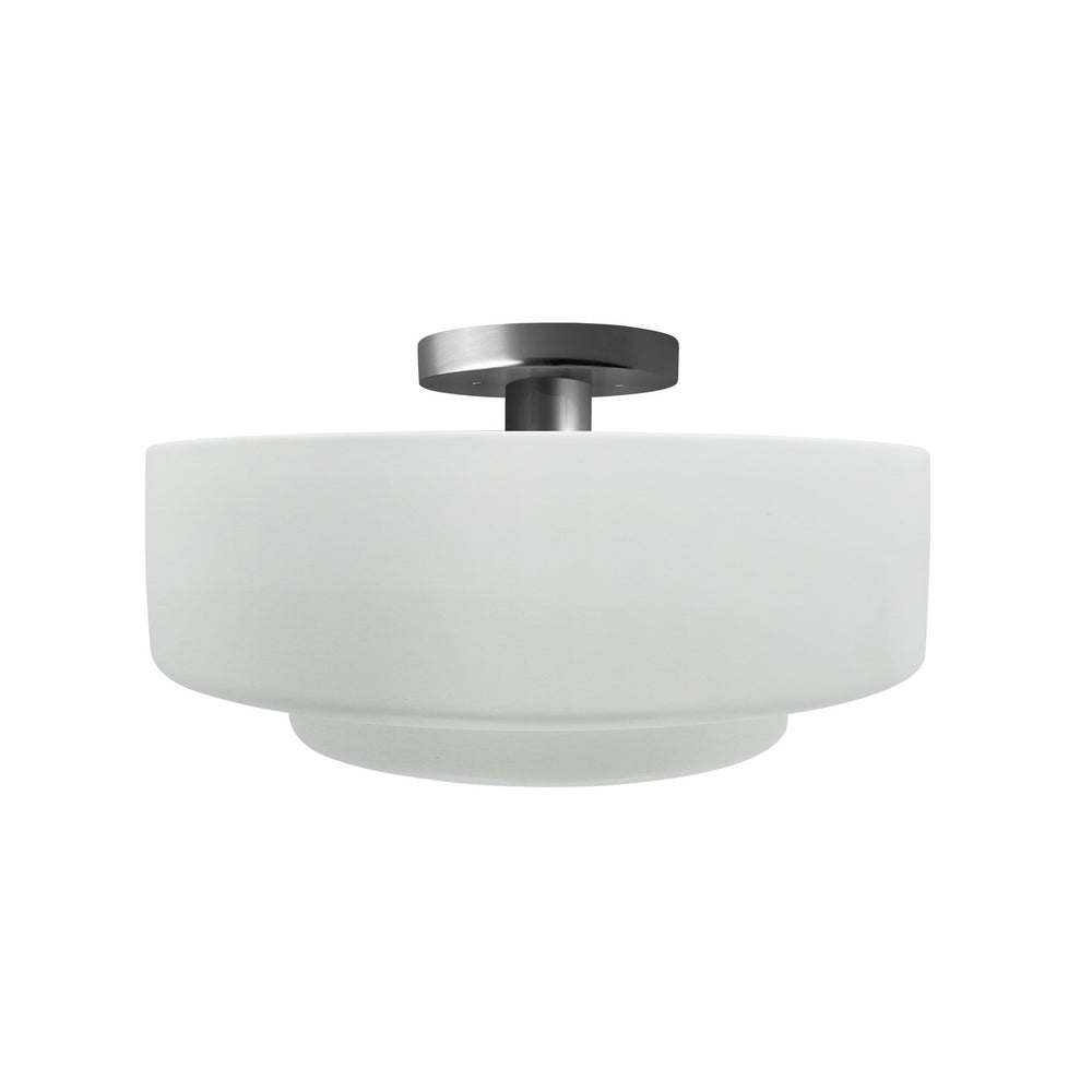 Justice Designs - CER-6363-WTWT-NCKL - One Light Semi-Flush Mount - Radiance - Gloss White (outside and inside of fixture)