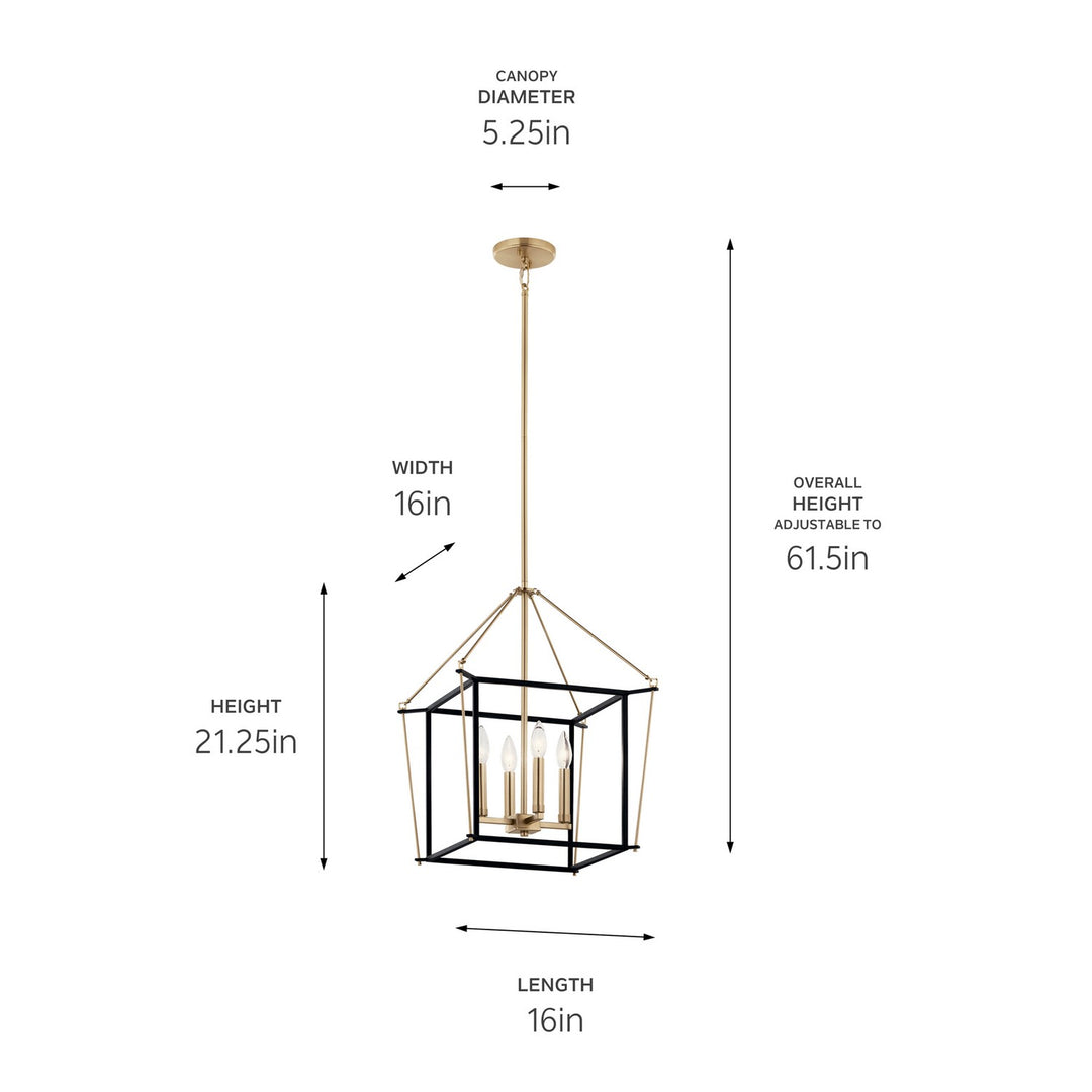 Kichler Canada - 52626CPZ - Four Light Foyer Pendant - Eisley - Champagne Bronze