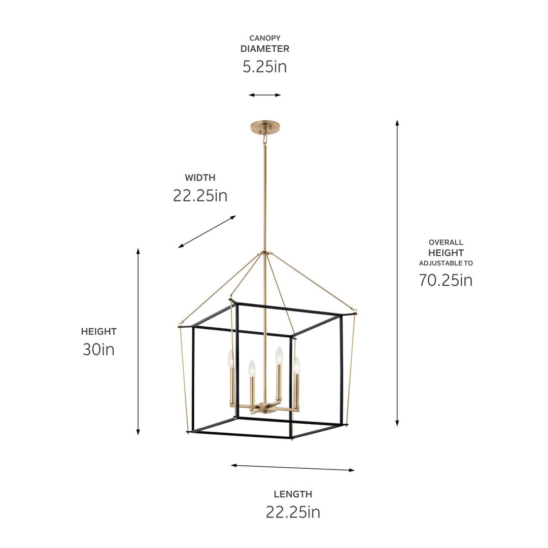 Kichler Canada - 52627CPZ - Four Light Foyer Pendant - Eisley - Champagne Bronze