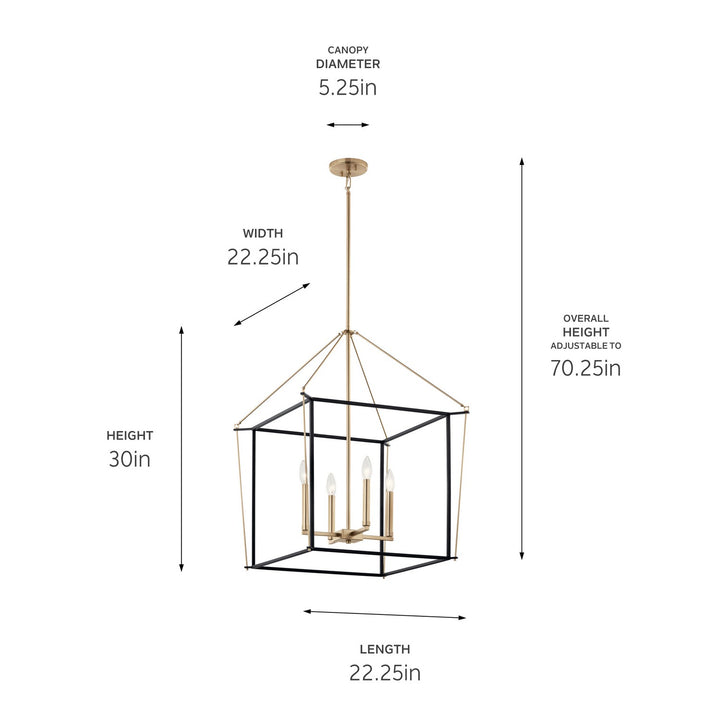 Kichler Canada - 52627CPZ - Four Light Foyer Pendant - Eisley - Champagne Bronze