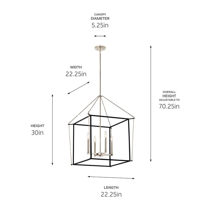 Kichler Canada - 52627PN - Four Light Foyer Pendant - Eisley - Polished Nickel