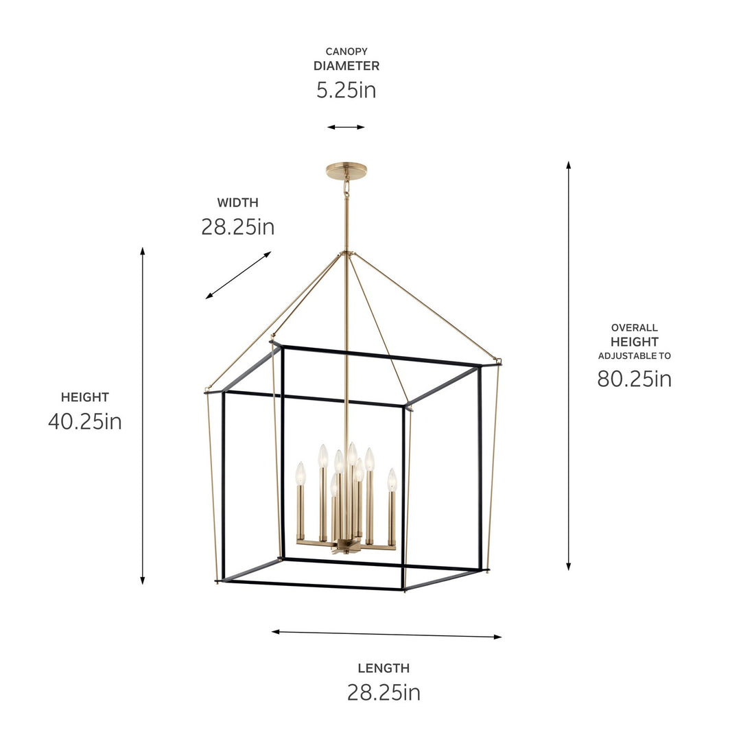 Kichler Canada - 52628CPZ - Eight Light Foyer Pendant - Eisley - Champagne Bronze