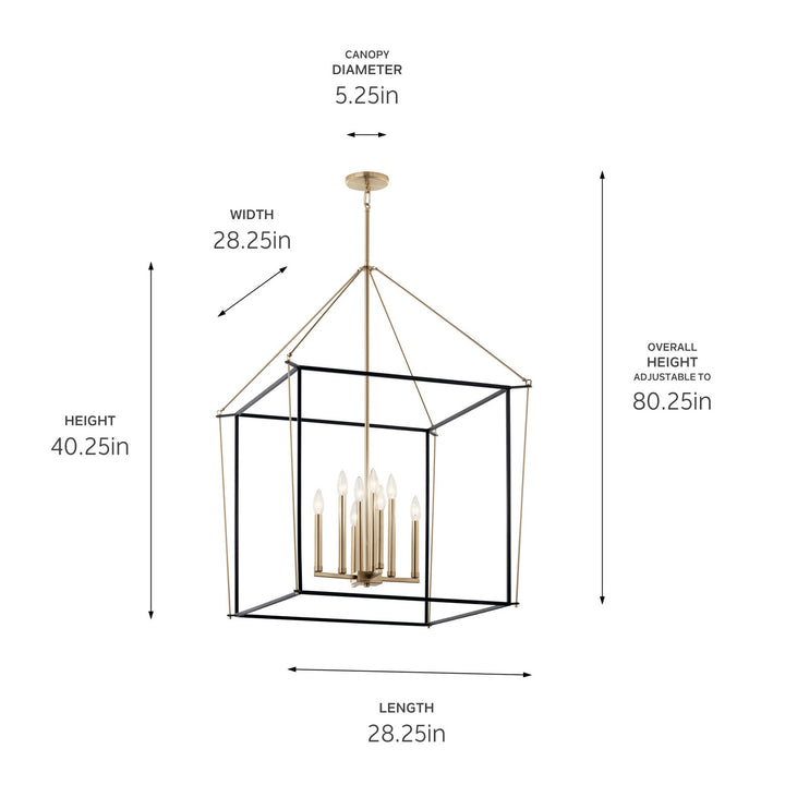 Kichler Canada - 52628CPZ - Eight Light Foyer Pendant - Eisley - Champagne Bronze