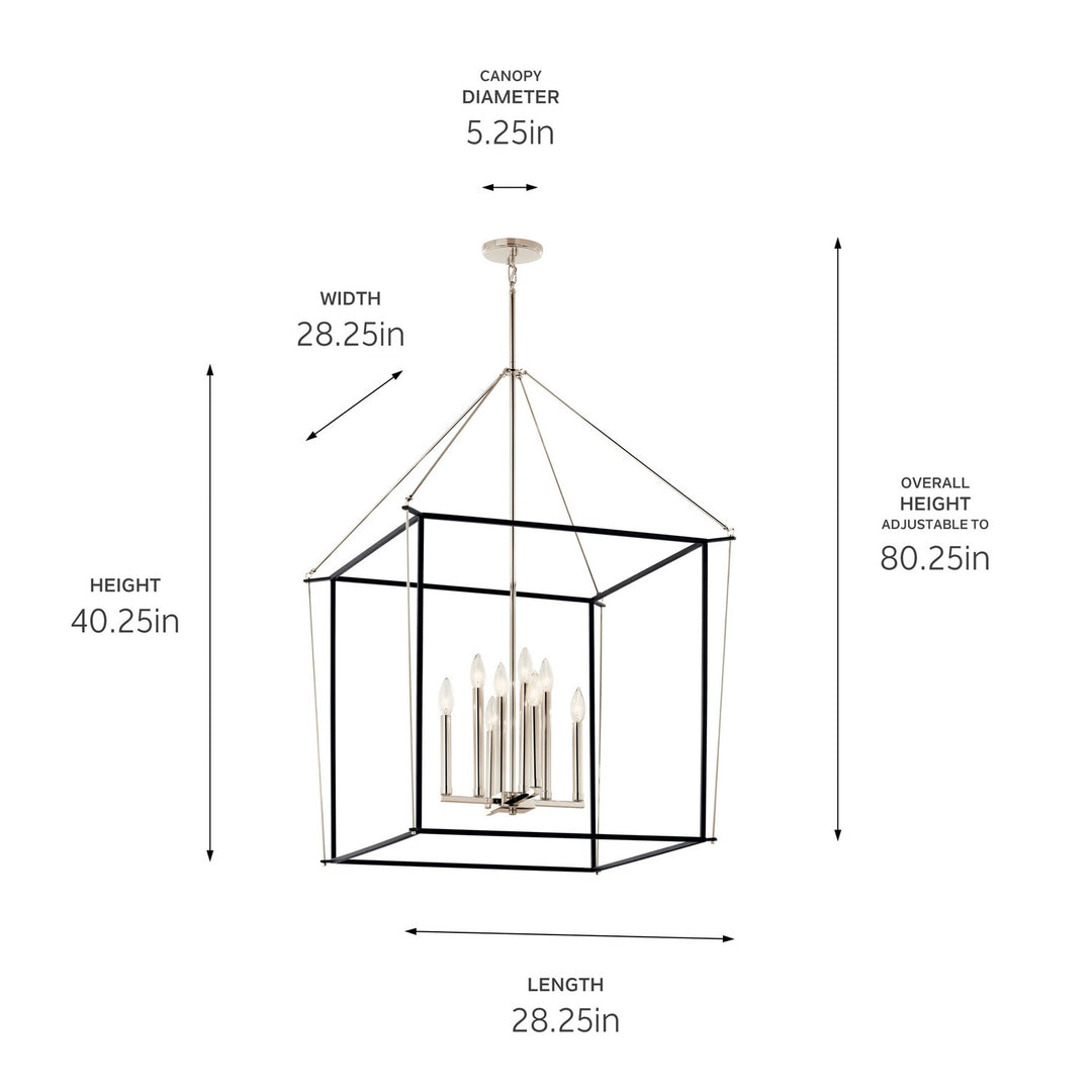 Kichler Canada - 52628PN - Eight Light Foyer Pendant - Eisley - Polished Nickel
