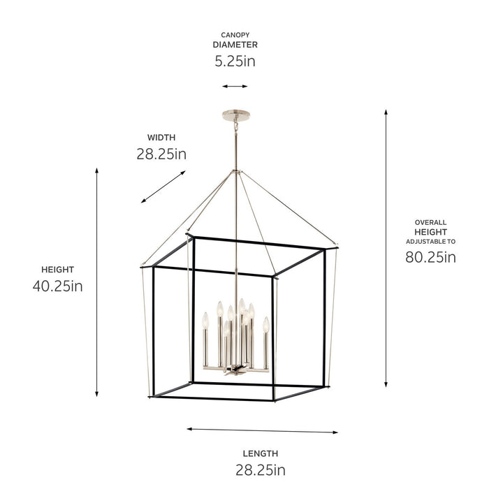 Kichler Canada - 52628PN - Eight Light Foyer Pendant - Eisley - Polished Nickel