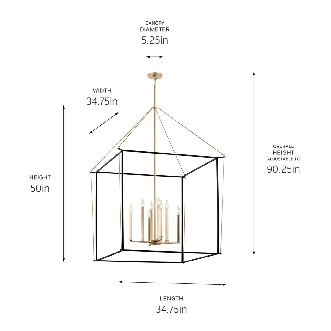 Kichler Canada - 52629CPZ - Eight Light Foyer Pendant - Eisley - Champagne Bronze