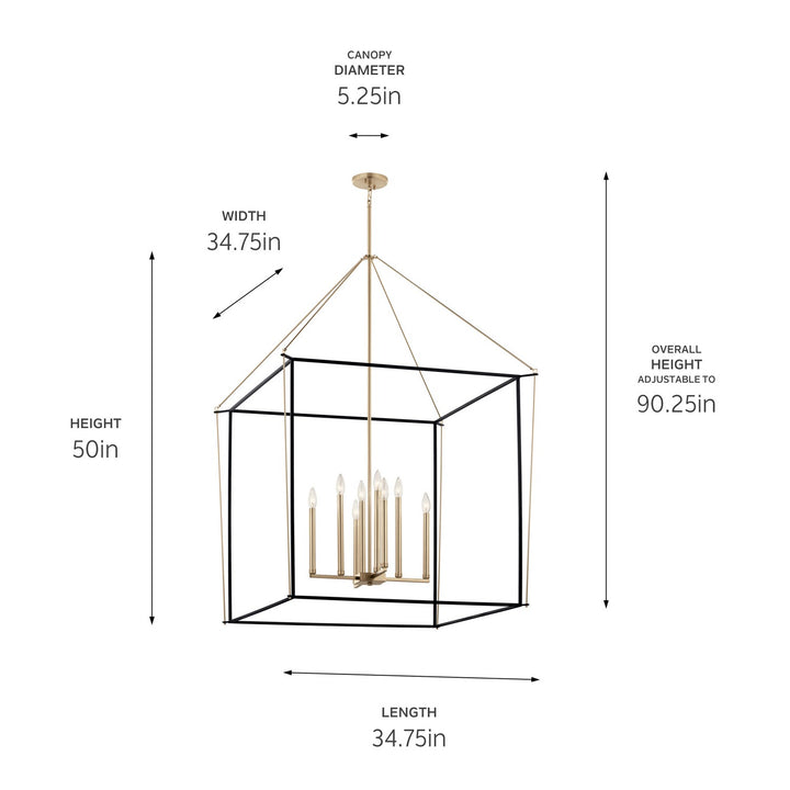 Kichler Canada - 52629CPZ - Eight Light Foyer Pendant - Eisley - Champagne Bronze