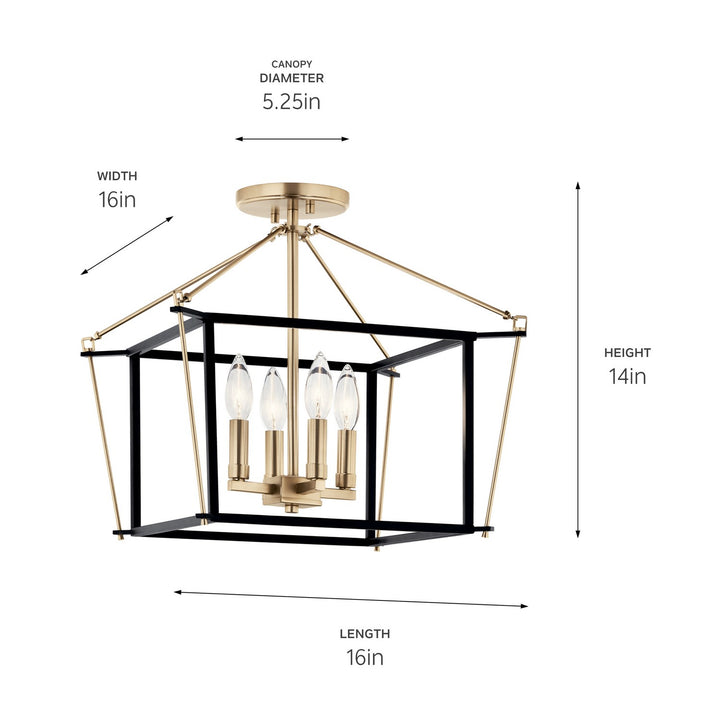 Kichler Canada - 52633CPZ - Four Light Semi Flush Mount - Eisley - Champagne Bronze