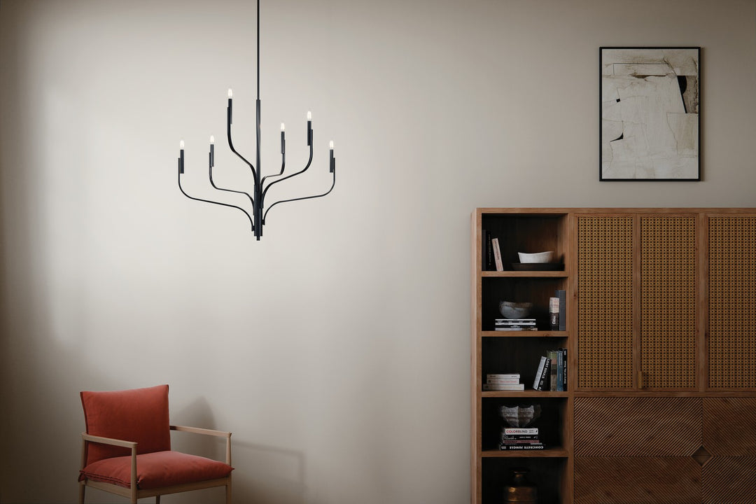 Kichler Canada - 52673BK - Six Light Chandelier - Livadia - Black