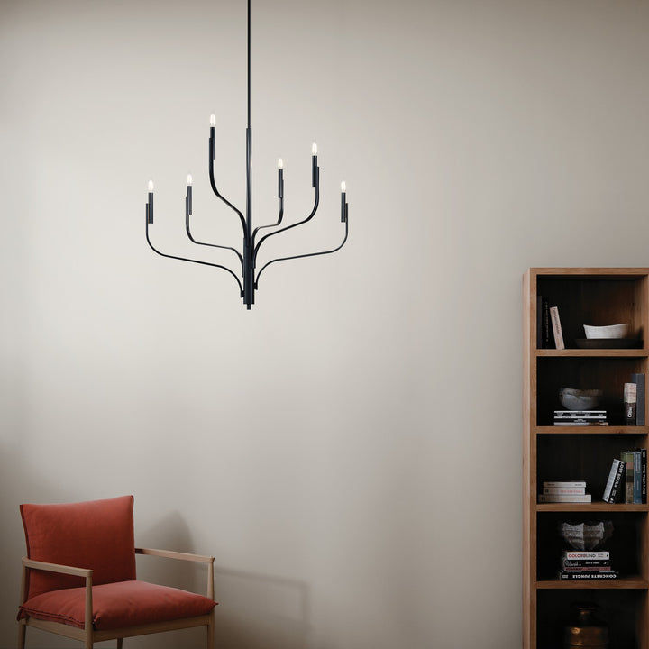 Kichler Canada - 52673BK - Six Light Chandelier - Livadia - Black