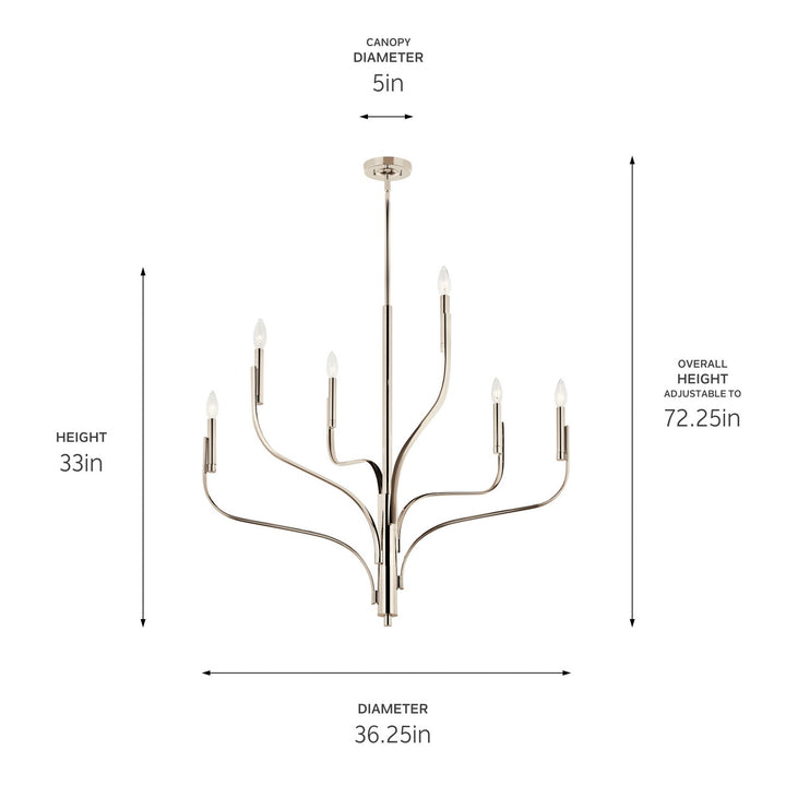 Kichler Canada - 52673PN - Six Light Chandelier - Livadia - Polished Nickel