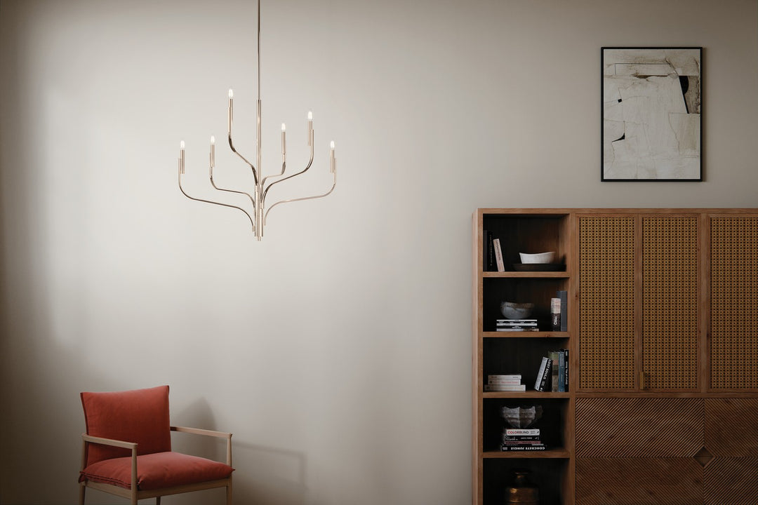 Kichler Canada - 52673PN - Six Light Chandelier - Livadia - Polished Nickel