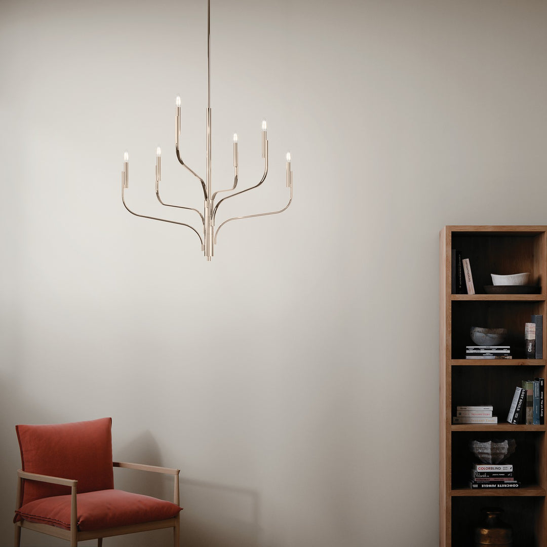 Kichler Canada - 52673PN - Six Light Chandelier - Livadia - Polished Nickel