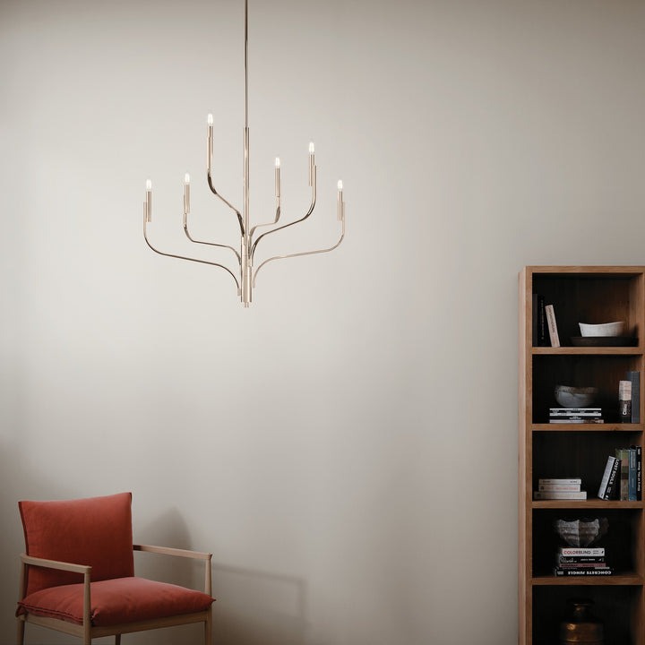 Kichler Canada - 52673PN - Six Light Chandelier - Livadia - Polished Nickel