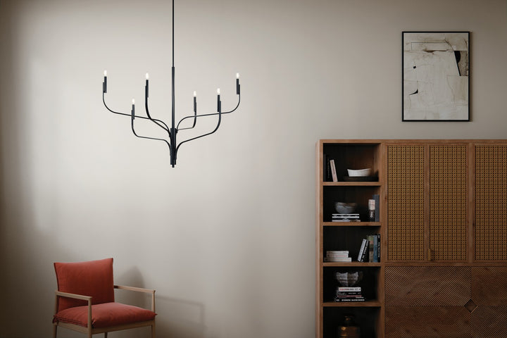 Kichler Canada - 52674BK - Six Light Chandelier - Livadia - Black