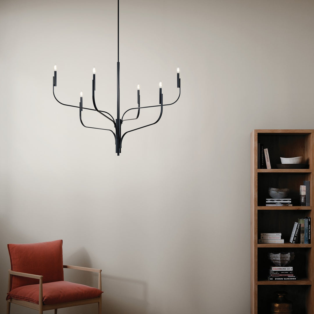 Kichler Canada - 52674BK - Six Light Chandelier - Livadia - Black